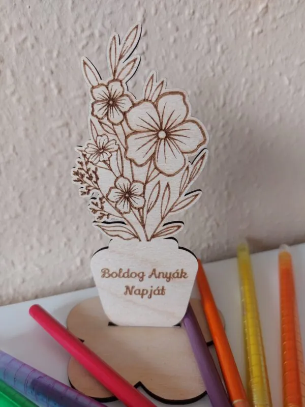 „Boldog Anyák Napját” Gravírozott Dekoráció 1