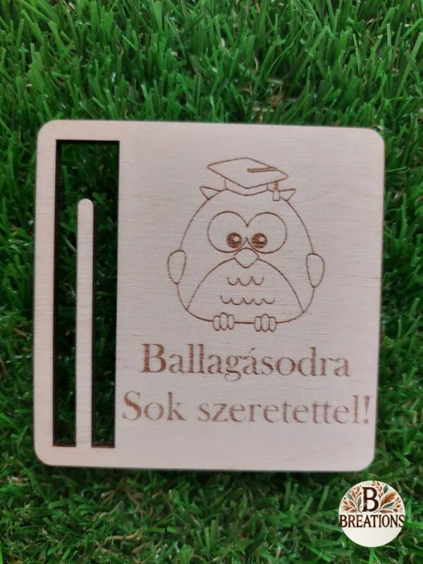 Gravírozott fa pénzátadó lap 1