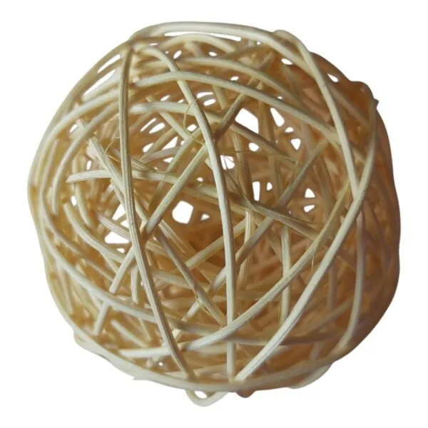 Fehér rattan gömb - 9cm