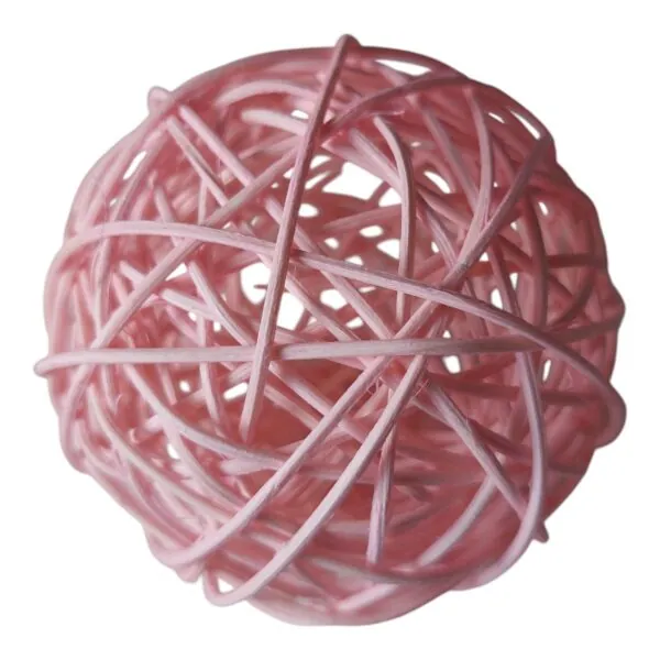 Rózsaszín rattan gömb - 9cm